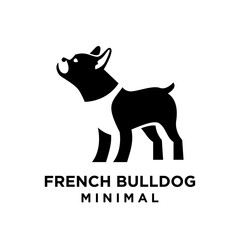 French bulldog Logo icon design illustration template