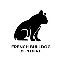 French bulldog Logo icon design illustration template