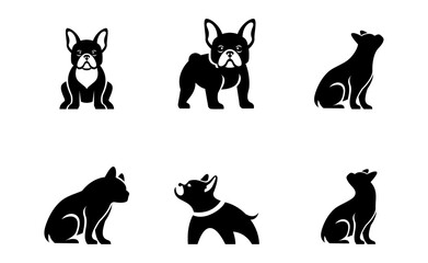 French bulldog Logo icon design illustration template