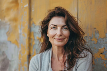 Fototapeta premium A close up portrait of a woman with a subtle smile