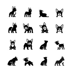 French bulldog Logo icon design illustration template