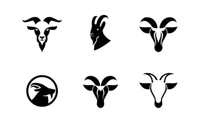 Goat Head logo icon design illustration