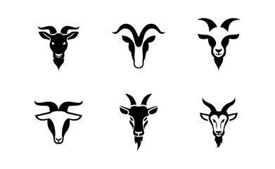 Goat Head logo icon design illustration