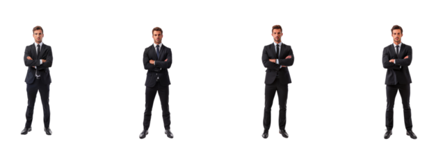 A businessman isolated on white transparent background, PNG File. Perfect for clipart