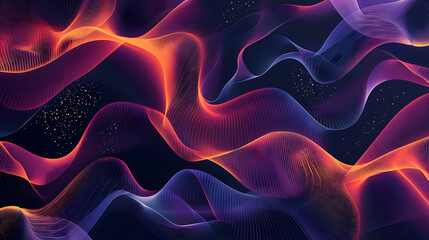 Obraz premium Vibrant Abstract Wave with Blue and Orange Gradient