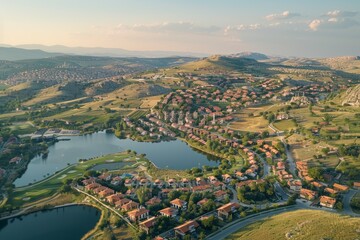 background of a beautiful area from a bird's eye view.