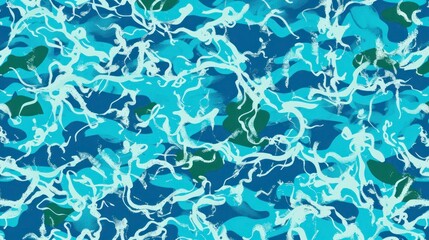 Explore the bright, dynamic pattern of the ocean water surface, designed in the Y2K aesthetic style, combining vibrant hues and shimmering effects for a striking visual