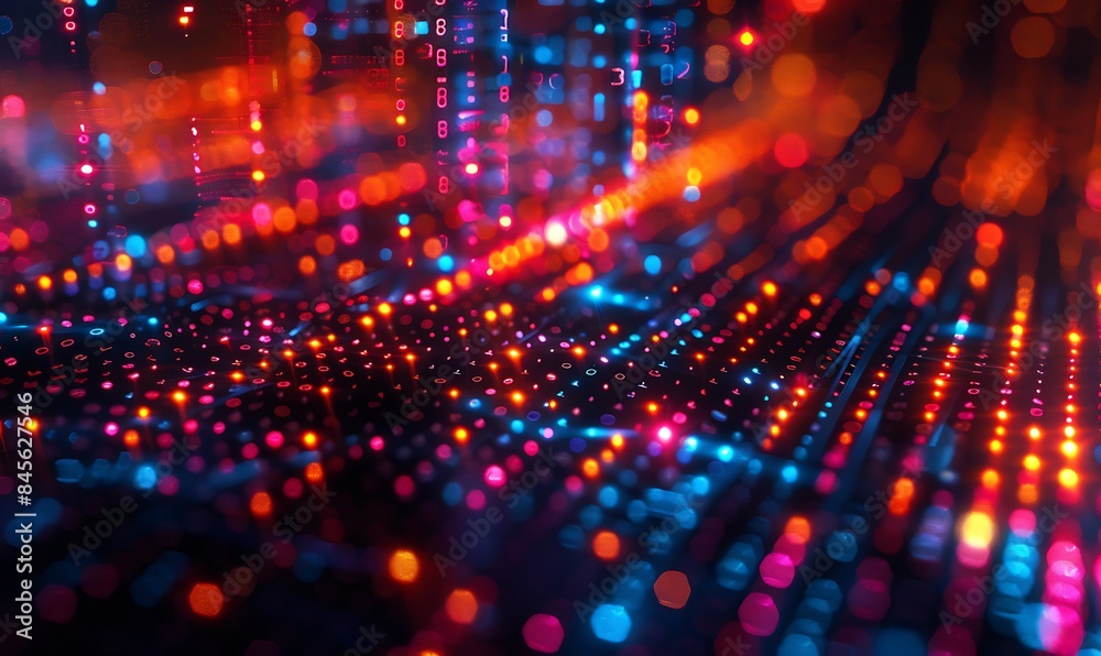 Wall mural code cascade abstract impressions of big data