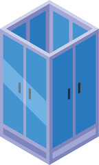 Modern shower stall with glass doors, bathroom interior concept