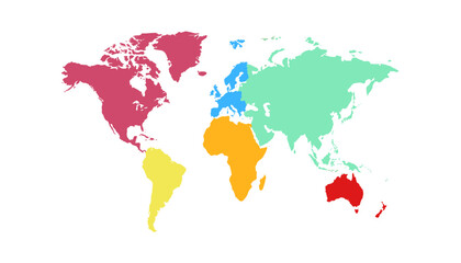 World map. Modern color vector map. Silhouette map.	
