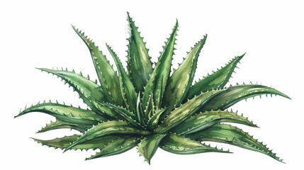 Obraz premium vintage botanical illustration of aloe plant isolated on white antique herbal drawing