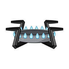 fire stove burner cartoon. flame cooker, natural propane, hob home fire stove burner sign. isolated symbol vector illustration