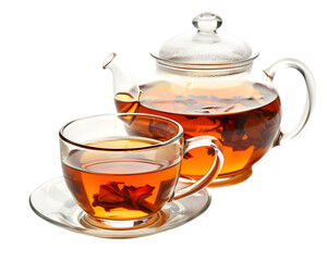 Classic Tea Set with Steaming Cup