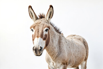 Fototapeta premium Close-up Portrait of a Donkey with a White Patch on its Face