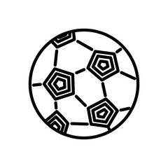 Fototapeta premium soccer ball, line icon, isolated background