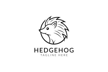Hedgehog line art modern logo © Graphics Studio Zone