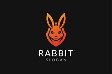 Bunny rabbit modern abstract logo