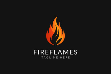 Fire flames icon logo design