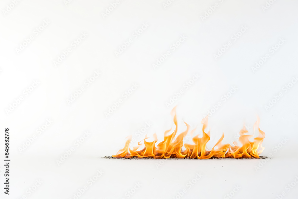 Wall mural flames on a white background