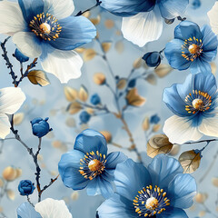 seamless botanical flower vintage pattern for Wallpaper, Fabric Prints, Home Décor, and Digital Backgrounds