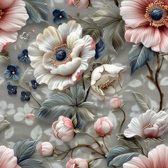 seamless botanical flower vintage pattern for Wallpaper, Fabric Prints, Home Décor, and Digital Backgrounds