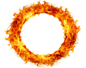 Fire ring isolated on white background .PNG AI GENERATED