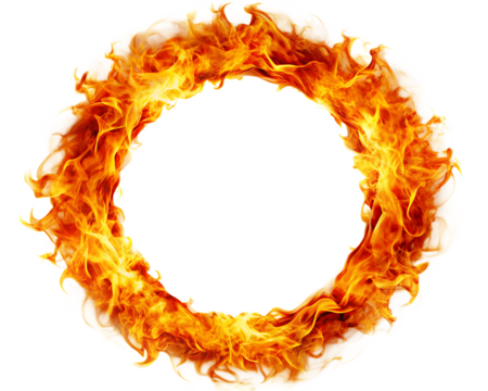 Fire ring isolated on white background .PNG AI GENERATED