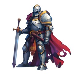 Fototapeta premium Fairy tales cartoon characters. Fantasy knight