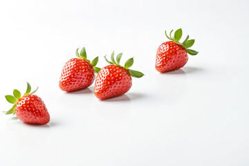 Fresh red strawberries isolated on white background