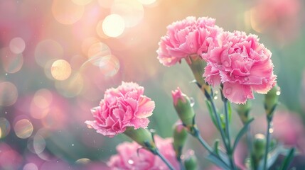Fototapeta premium The carnation flower is cherished for its stunning appearance as one of the most beloved flowers