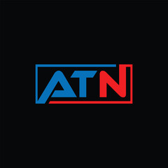ATN letter logo design on black background