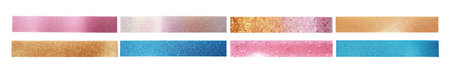 Fototapeta premium Glitter washi tape png element set on transparent background