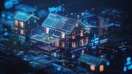 Showcase the power of the Internet of Things with a visually stunning image of a smart home filled with various connected devices and appliances AI