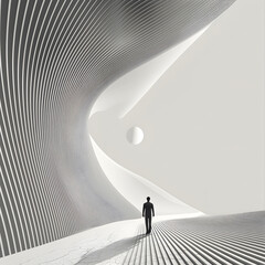 surreal architectural walkway