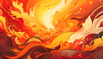 Anime style primary colours between blue, red, yellow that has been mixing on digital art concept, Generative AI.