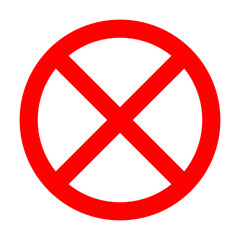 Verboten Schild Kreuz in rot Vektor Symbol