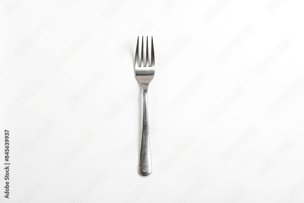 Wall mural Silver Fork Isolated on White Background