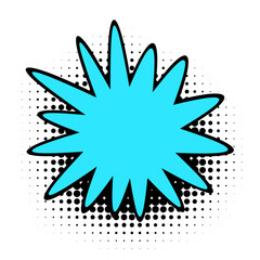 Obraz premium Cyan Burst on Dotted Halftone