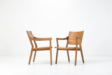 Two Wooden Chairs in a Minimalist Interior