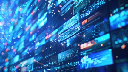 Fototapeta premium Contemporary multimedia montage: blending channel images, representing web streaming.