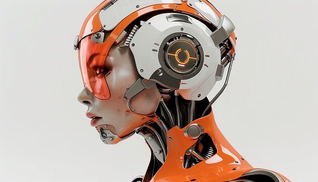 162 Anatomically precise cyborg android robot female character