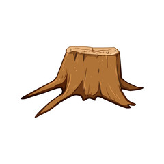 Fototapeta premium removal stump cartoon. log bark, texture age, broken timber removal stump sign. isolated symbol vector illustration