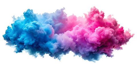 Pink and blue clouds isolated on white background. PNG AI GENERATED