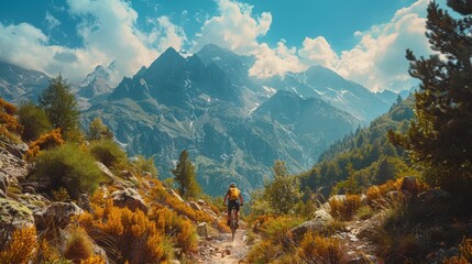 Mountain Biking At Sunset Overlooking The Coast