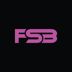 FSB letter logo design on black background