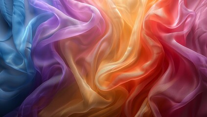 Obraz premium swirl of fabric in rainbow colors