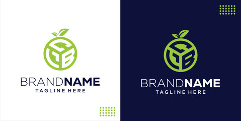 Creative CLB Initial Letter Logo in Orange Fruit Shape, Design Inspiration, Illustration, Vector