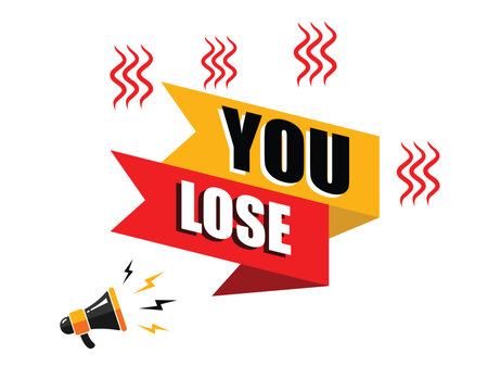 megaphone with You Lose speech bubble, business design, marketing, announcement, discount, cashback. creative banner. editable vector eps 10.