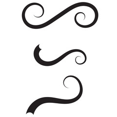 Hand drawn collection of curly swishes, swashes, swoops. Calligraphy swirl. Highlight text elements. Vector illustration.