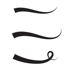 Hand drawn collection of curly swishes, swashes, swoops. Calligraphy swirl. Highlight text elements. Vector illustration.